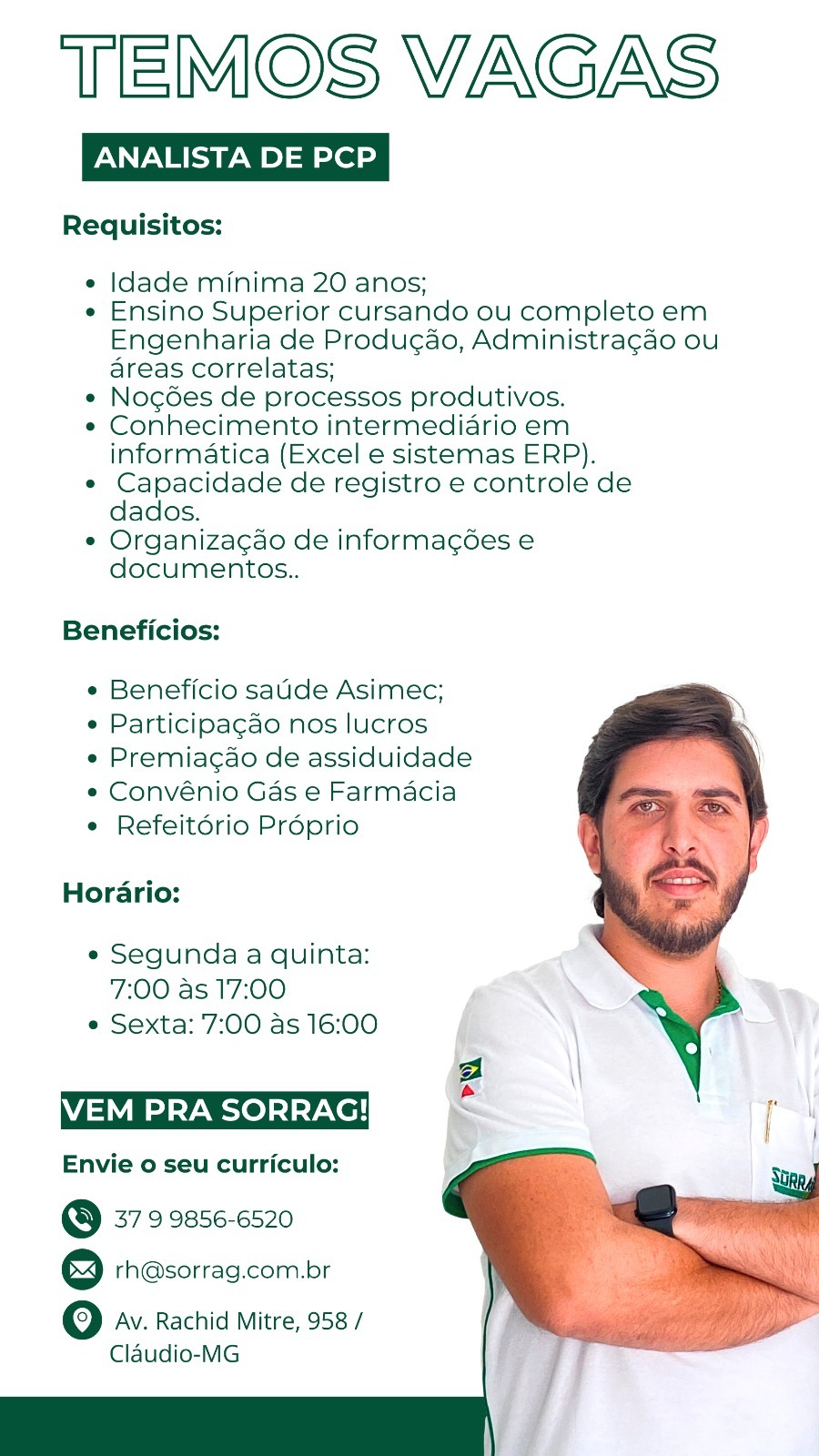 Cartaz da vaga Analista de PCP